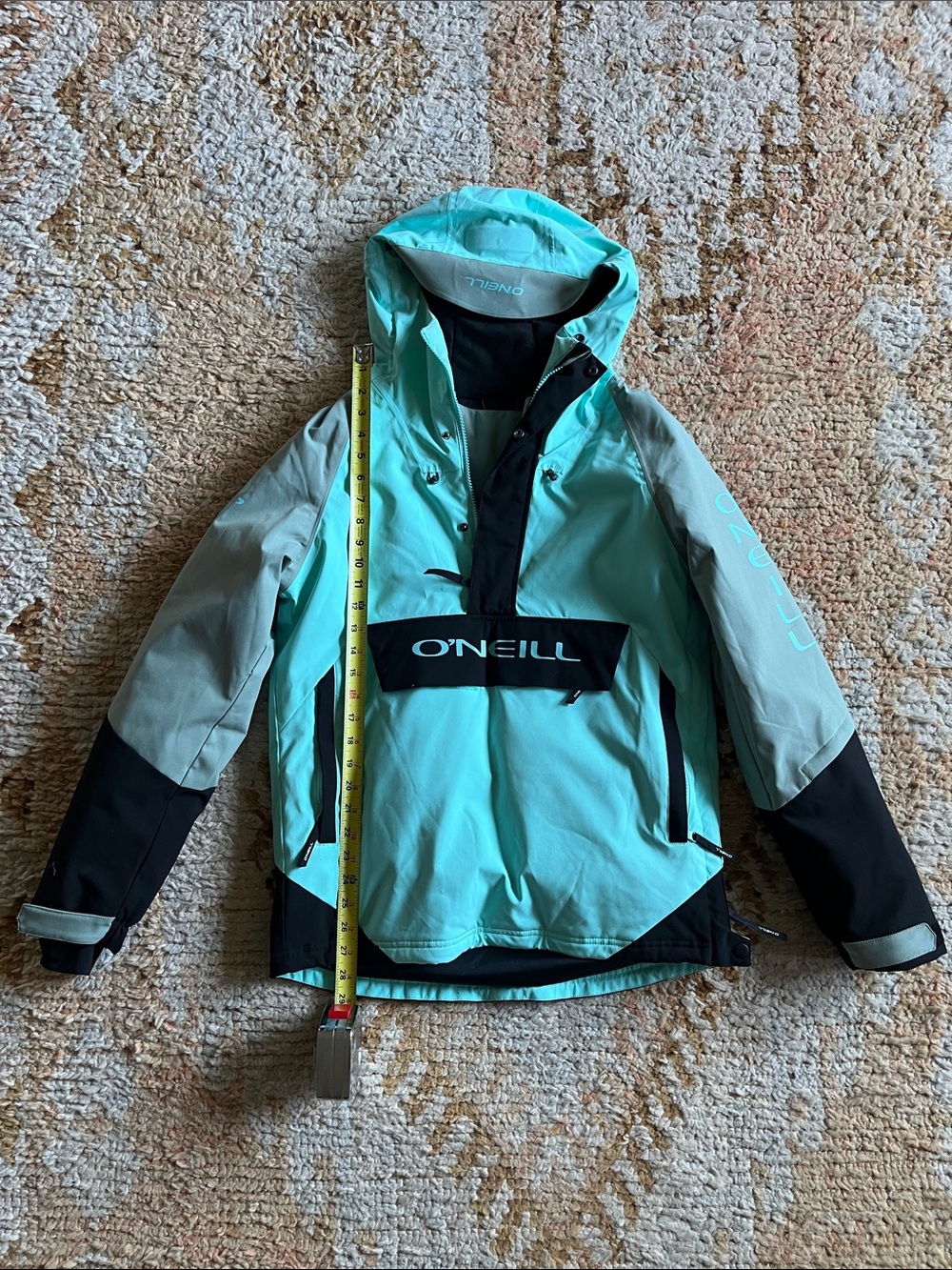 O'Neill Woman’s Teal, Gray & Black Waterproof Anorak Jacket